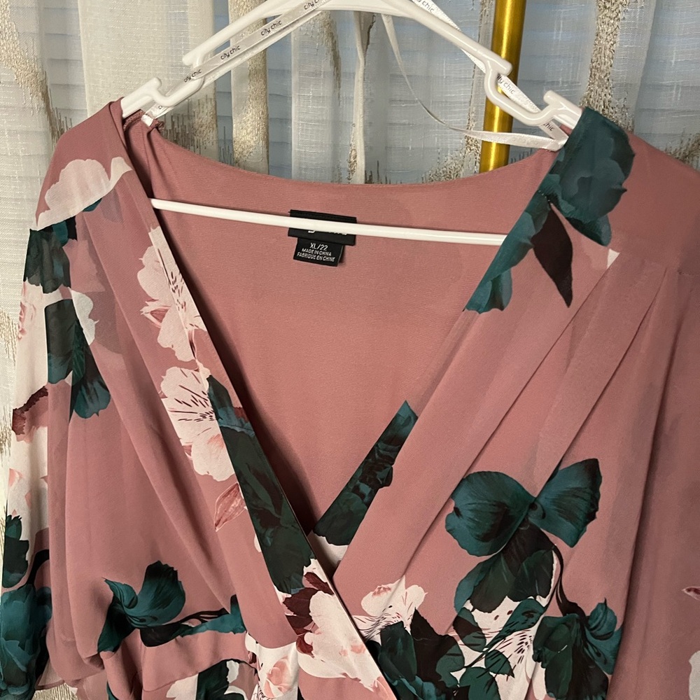 City Chic Pink and Green Dress